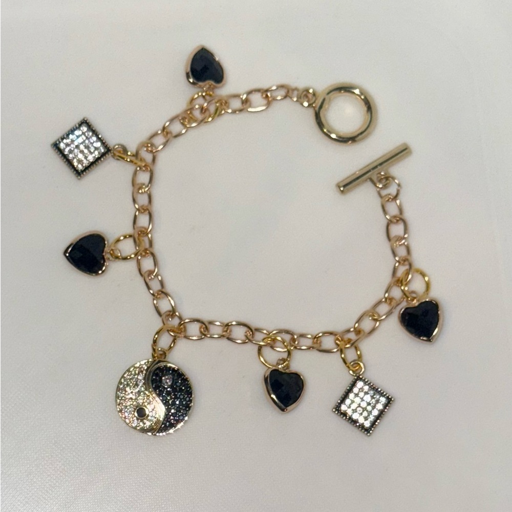 Gold and Black Charm Bracelet - Picture 5 of 6